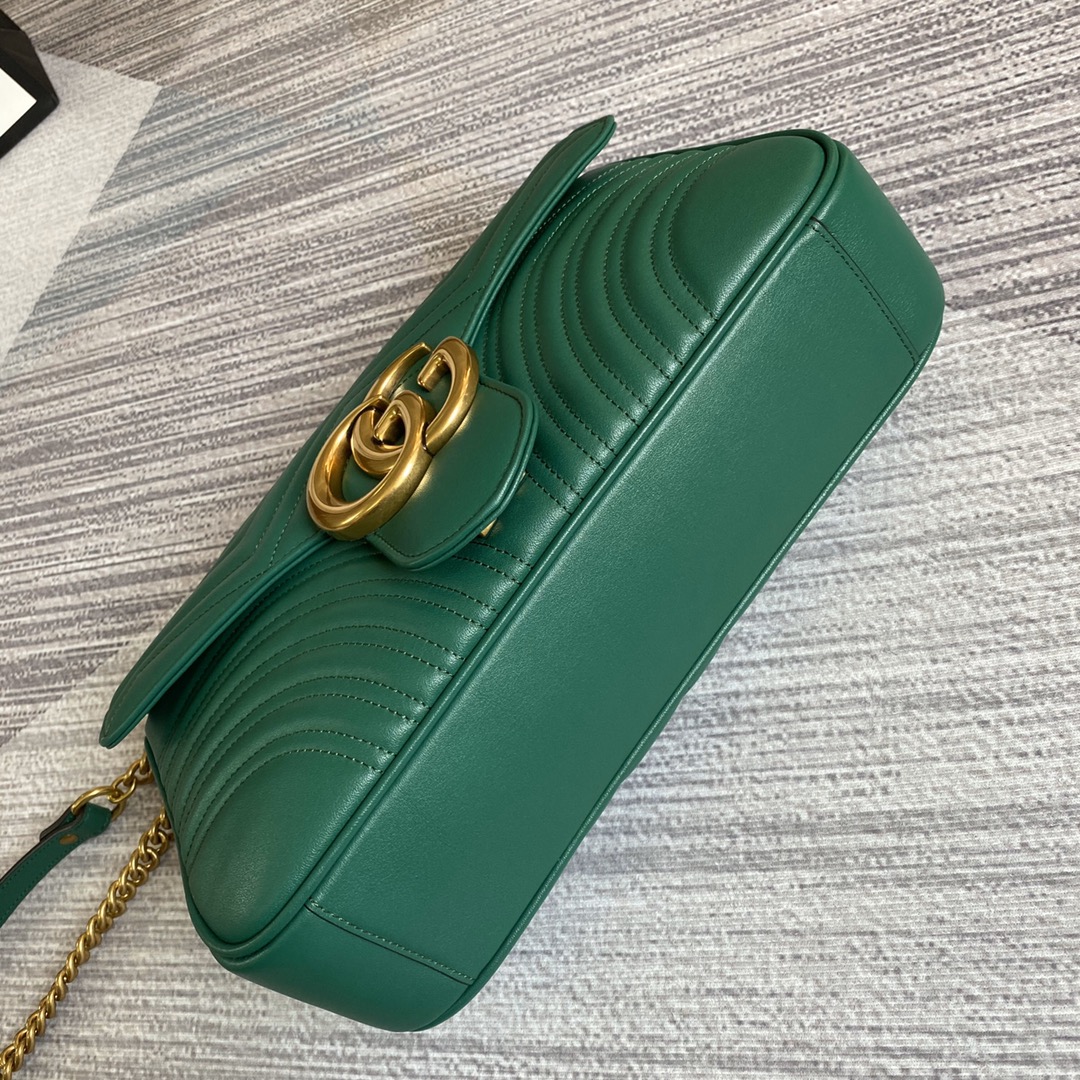 Gucci GG Marmont Medium Matelasse  Shoulder Bag 443496 Green